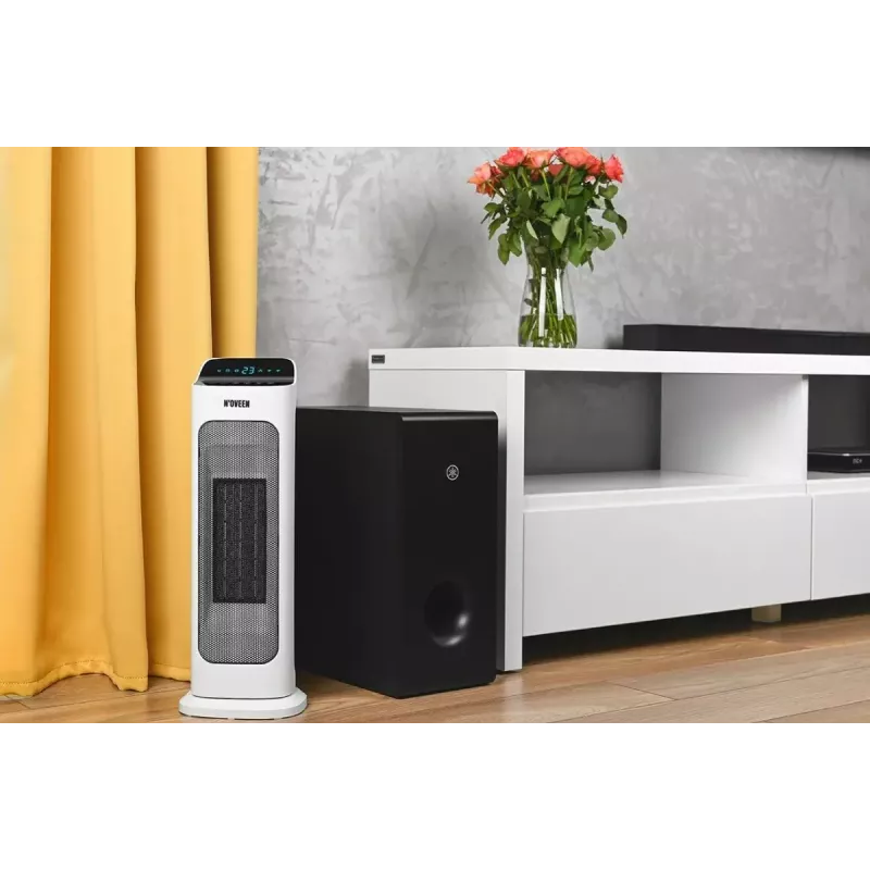 Electric ceramic heater NOVEEN PTC2000 — 2000 W, adjustable thermostat, LED display, timer, remote, white