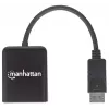 Manhattan DisplayPort 1.2 to 2-Port DisplayPort 1.2 Splitter Hub with MST, 4K@30Hz, USB-A Powered, Video Wall Function, Black, MST = Multi-Stream Transport, 3 Year Warranty