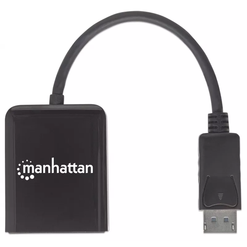 Manhattan DisplayPort 1.2 to 2-Port DisplayPort 1.2 Splitter Hub with MST, 4K@30Hz, USB-A Powered, Video Wall Function, Black, MST = Multi-Stream Transport, 3 Year Warranty