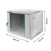 19 inch Rack Cabinet QOLTEC 9U model 54484, dimensions 600x500x450 mm