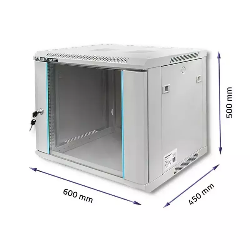 19 inch Rack Cabinet QOLTEC 9U model 54484, dimensions 600x500x450 mm