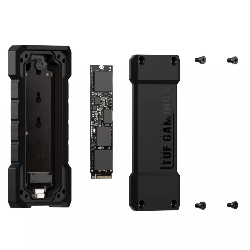 SSD enclosure ASUS TUF Gaming A2 Black for M.2 PCIe / SATA, USB 3.2 Gen 2x2 20 Gbit/s, up to 4 TB, aluminium, IP68