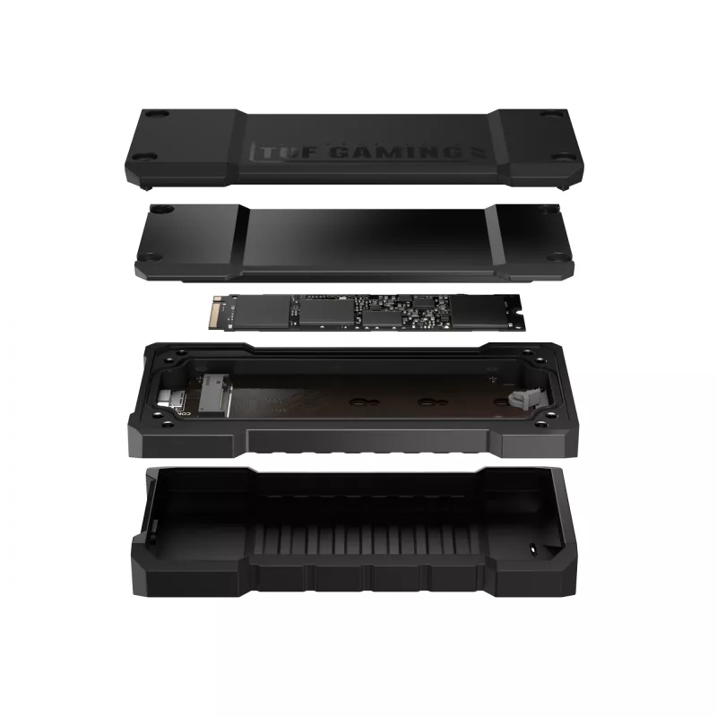 SSD enclosure ASUS TUF Gaming A2 Black for M.2 PCIe / SATA, USB 3.2 Gen 2x2 20 Gbit/s, up to 4 TB, aluminium, IP68