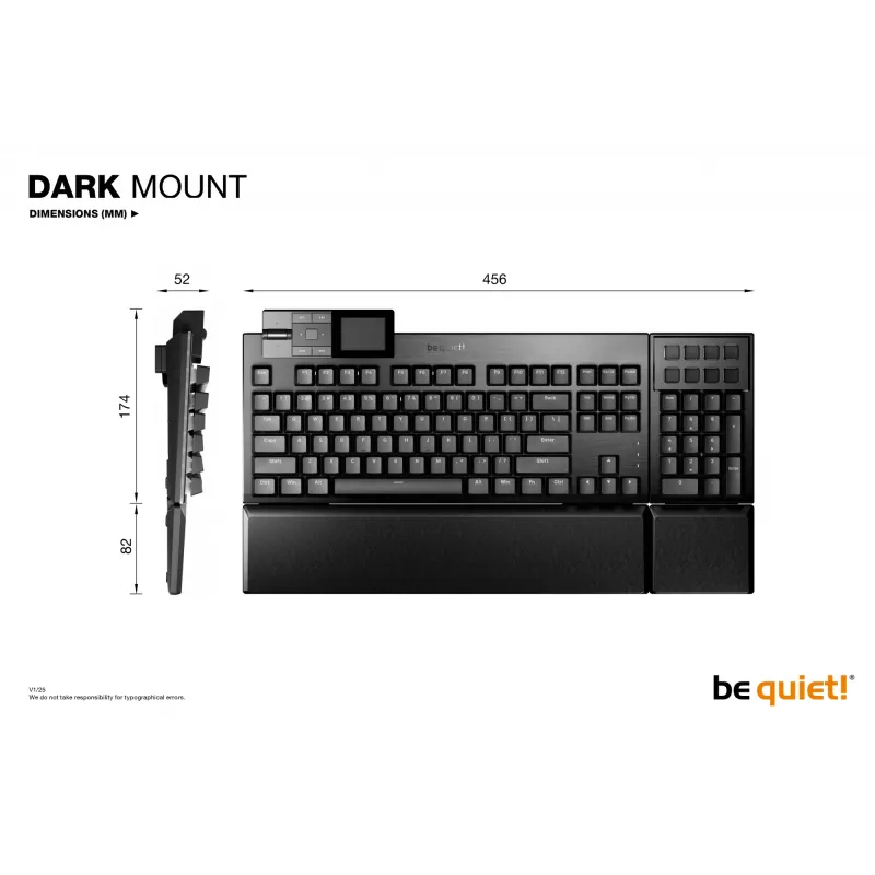 be quiet Dark Mount Silent Tactile US ANSI keyboard Gaming USB QWERTY US English Black