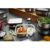 Glass rectangular food storage container set GEFU Milo G-12799 — set of 3, heat resistant, dishwasher safe