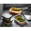 Glass rectangular food storage container set GEFU Milo G-12799 — set of 3, heat resistant, dishwasher safe