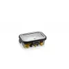 Glass rectangular food storage container set GEFU Milo G-12799 — set of 3, heat resistant, dishwasher safe