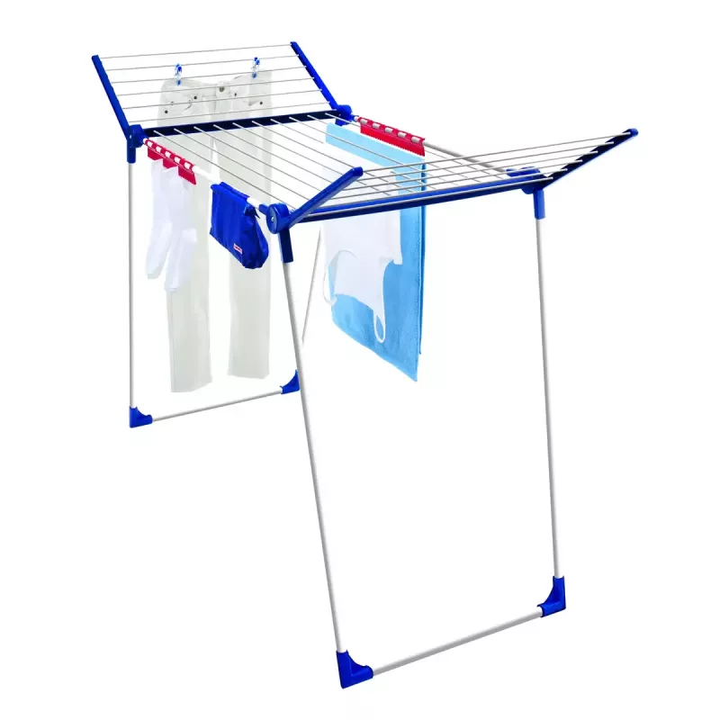 Floor-standing clothes rack Leifheit Pegasus 180 Plus — foldable metal/plastic dryer, 18 m drying space, 870×1570×660 mm