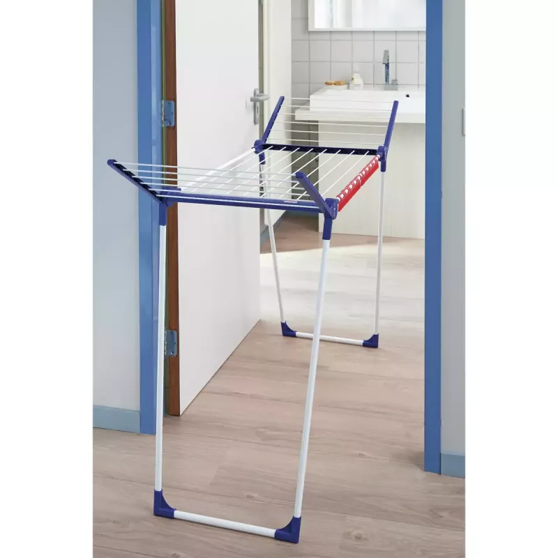 Floor-standing clothes rack Leifheit Pegasus 180 Plus — foldable metal/plastic dryer, 18 m drying space, 870×1570×660 mm