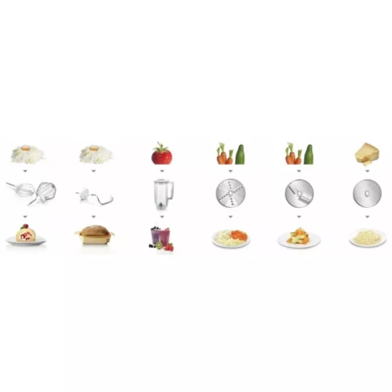 Bosch MUM58720 food processor 1000 W 3.9 L Grey, Red, Stainless steel