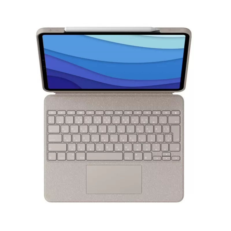 LOGITECH Combo Touch - Sand for iPad Pro 12.9-in (5th gen) - US International Qwerty