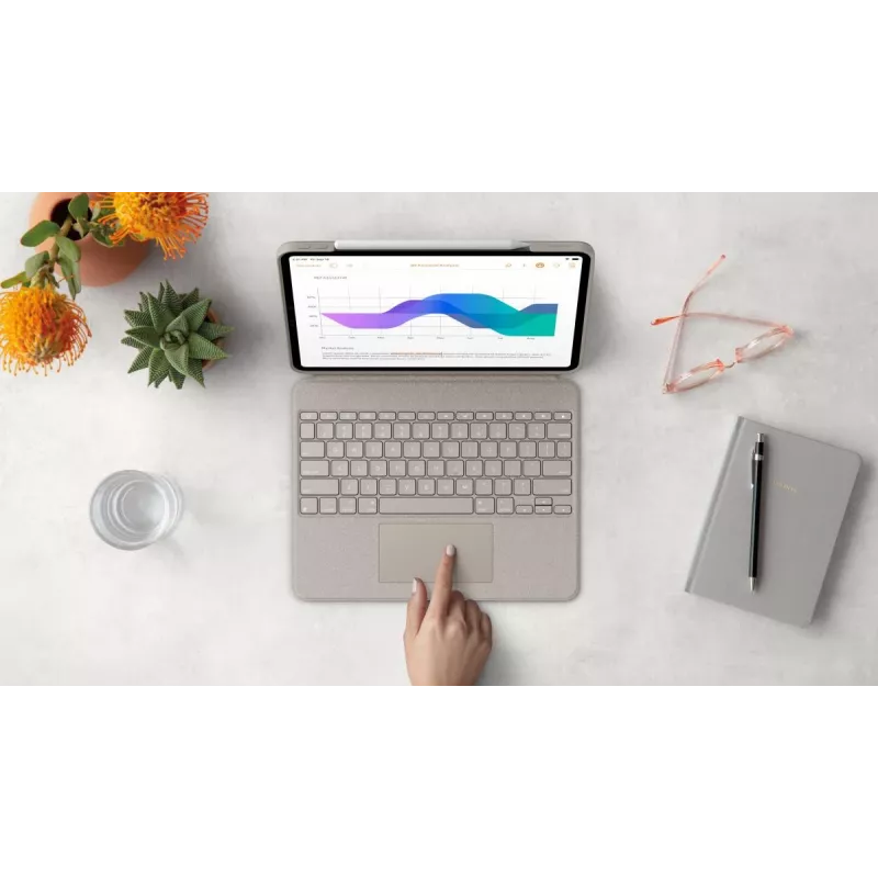 LOGITECH Combo Touch - Sand for iPad Pro 12.9-in (5th gen) - US International Qwerty