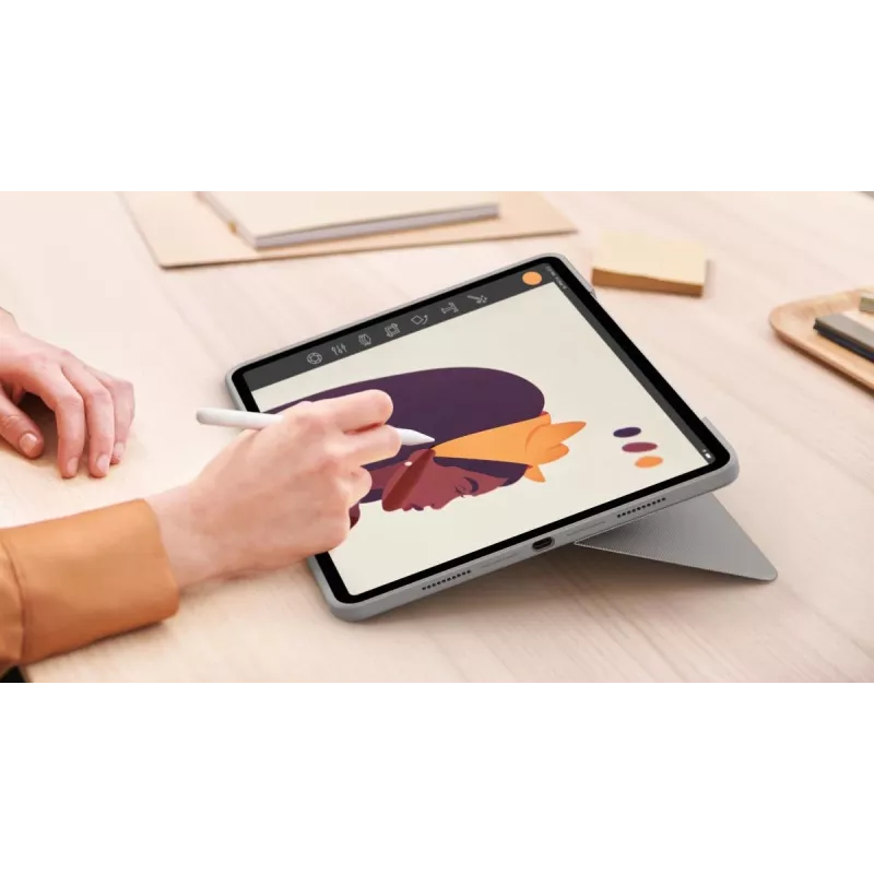 LOGITECH Combo Touch - Sand for iPad Pro 12.9-in (5th gen) - US International Qwerty