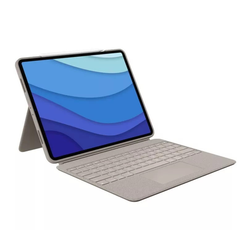 LOGITECH Combo Touch - Sand for iPad Pro 12.9-in (5th gen) - US International Qwerty