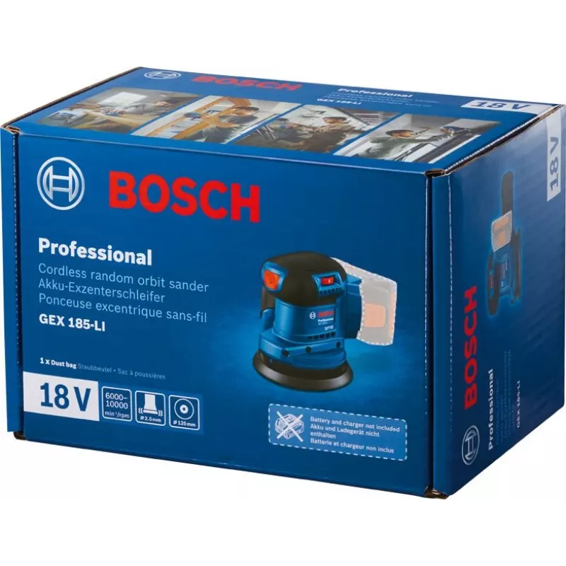 Bosch GEX 185-LI Professional Random orbital sander 10000 OPM Blue