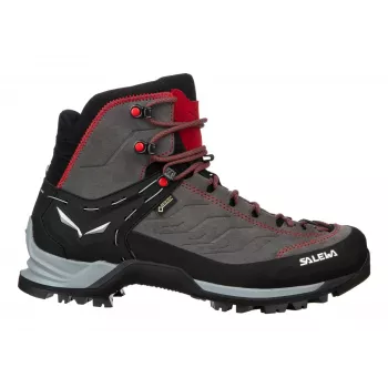 Salewa MTN Trainer Mid GTX Male Adult Charcoal Grey Red Leather Suede Vibram