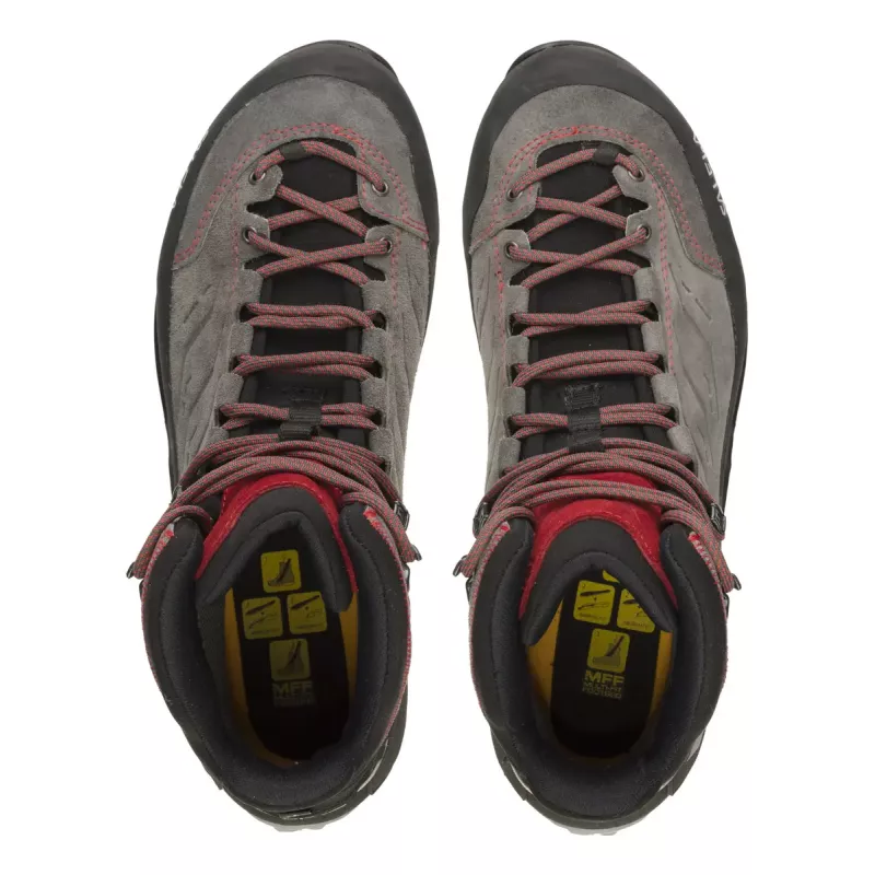 Salewa MTN Trainer Mid GTX Male Adult Charcoal Grey Red Leather Suede Vibram