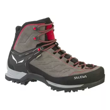 Salewa MTN Trainer Mid GTX Male Adult Charcoal Grey Red Leather Suede Vibram