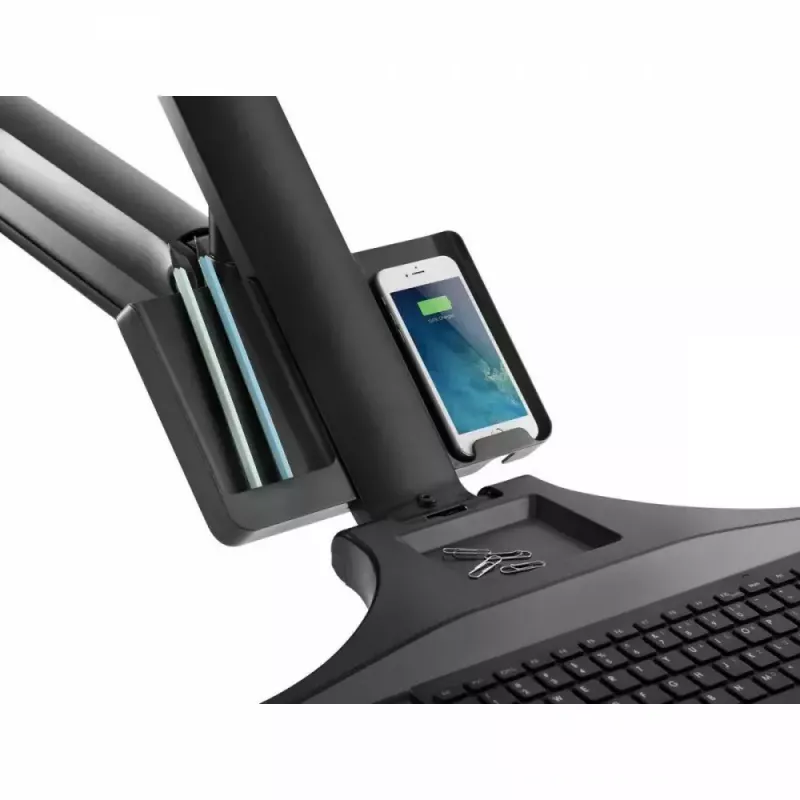 Dual Monitor Wall Mount MACLEAN MC-633 gas spring for 17 inch–27 inch monitors, adjustable arms, VESA compatible