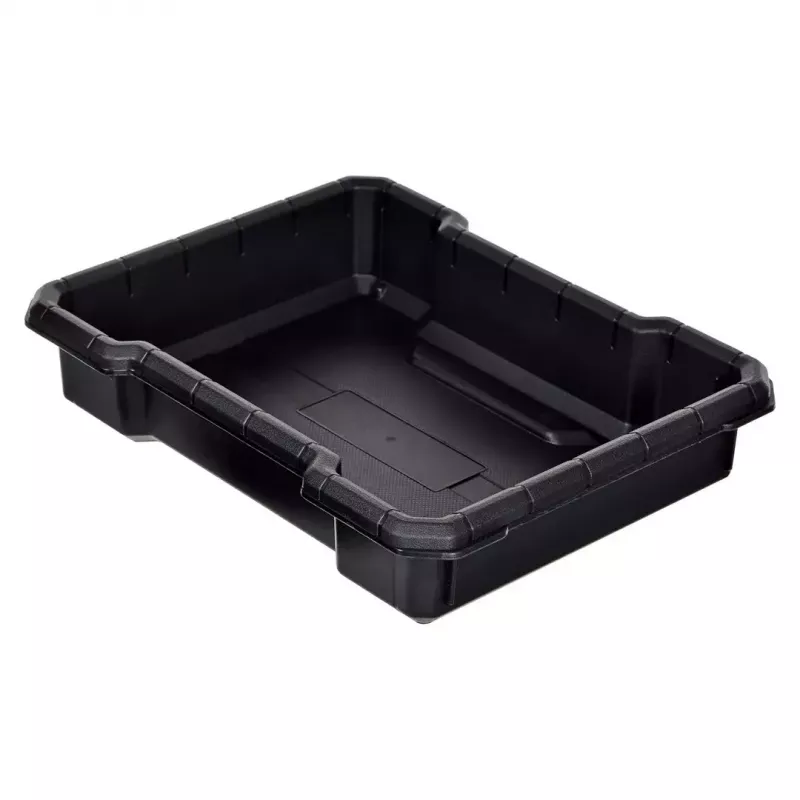 Stacking storage boxes Keter 250927 — set of 3 stackable technopolymer organizers with wheels and lock, 525×694×411 mm, black