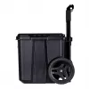 Stacking storage boxes Keter 250927 — set of 3 stackable technopolymer organizers with wheels and lock, 525×694×411 mm, black
