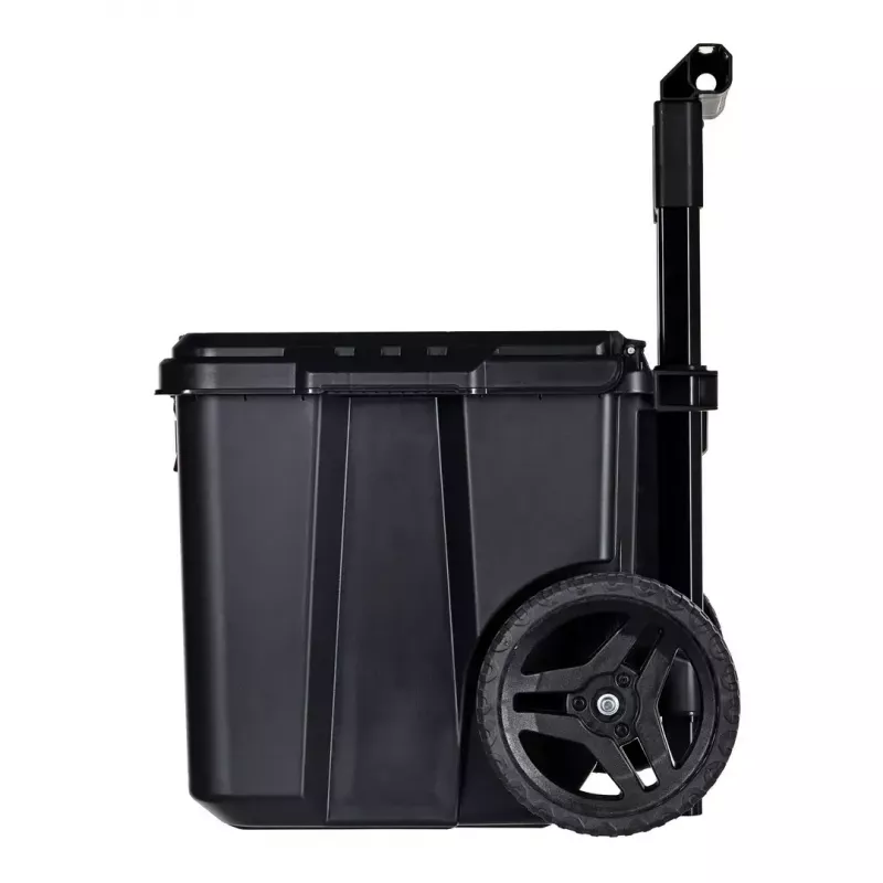 Stacking storage boxes Keter 250927 — set of 3 stackable technopolymer organizers with wheels and lock, 525×694×411 mm, black