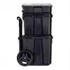 Stacking storage boxes Keter 250927 — set of 3 stackable technopolymer organizers with wheels and lock, 525×694×411 mm, black