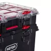 Stacking storage boxes Keter 250927 — set of 3 stackable technopolymer organizers with wheels and lock, 525×694×411 mm, black