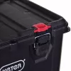 Stacking storage boxes Keter 250927 — set of 3 stackable technopolymer organizers with wheels and lock, 525×694×411 mm, black
