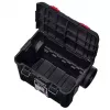 Stacking storage boxes Keter 250927 — set of 3 stackable technopolymer organizers with wheels and lock, 525×694×411 mm, black