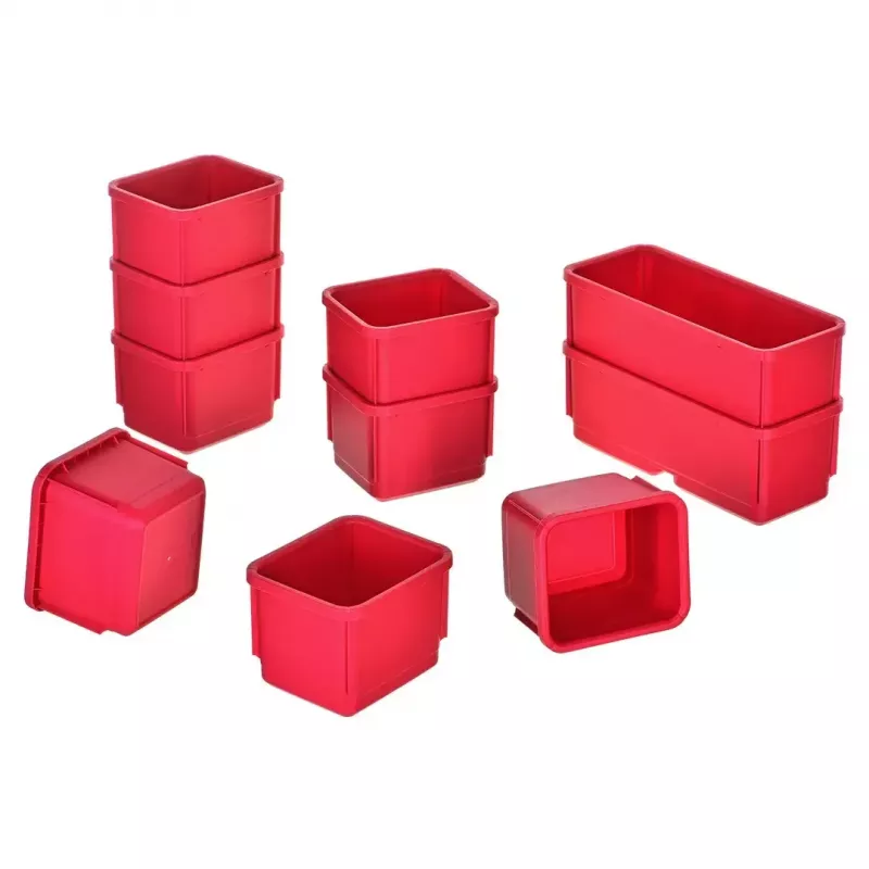 Stacking storage boxes Keter 250927 — set of 3 stackable technopolymer organizers with wheels and lock, 525×694×411 mm, black