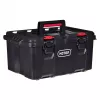 Stacking storage boxes Keter 250927 — set of 3 stackable technopolymer organizers with wheels and lock, 525×694×411 mm, black