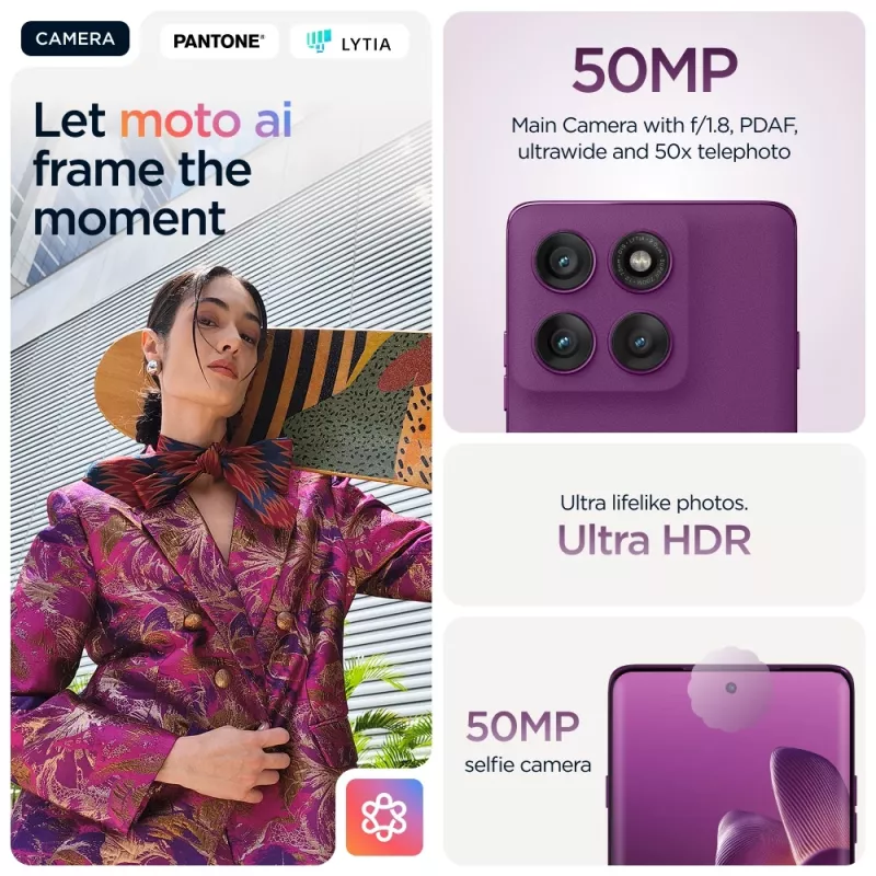 Motorola edge 60 pro 16.9 cm (6.67 inch) Dual SIM Android 15 5G USB Type-C 12 GB 512 GB 6000 mAh Purple