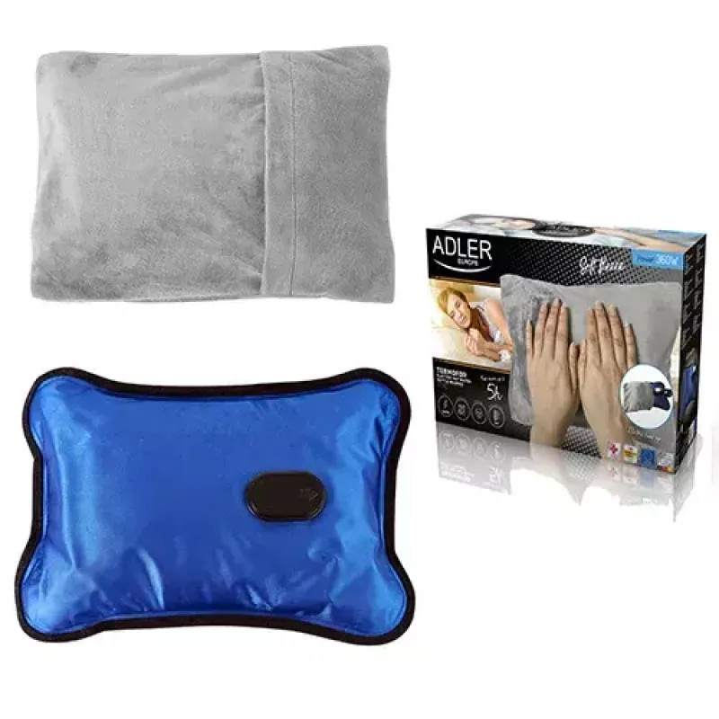 Electric hot-water bottle Adler AD 7427 — 360 W, blue, 250×90×160 mm, detachable cable