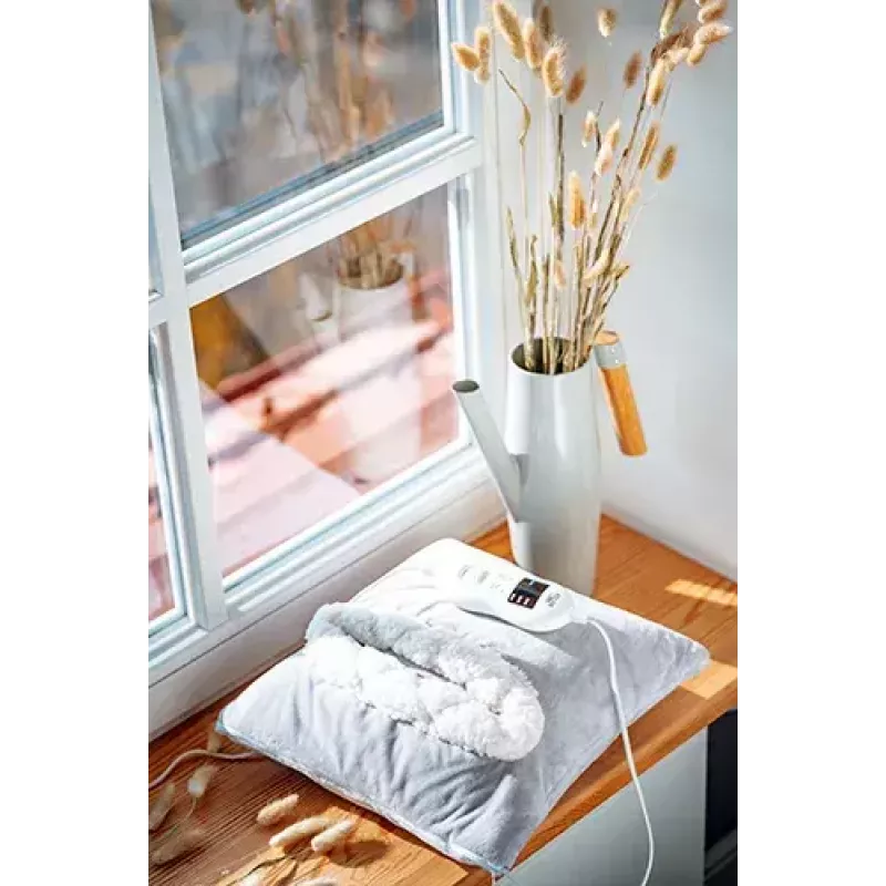Electric blanket Adler AD 7412 — 1-person fleece throw, 80 W, 8 heating levels, washable, timer, grey