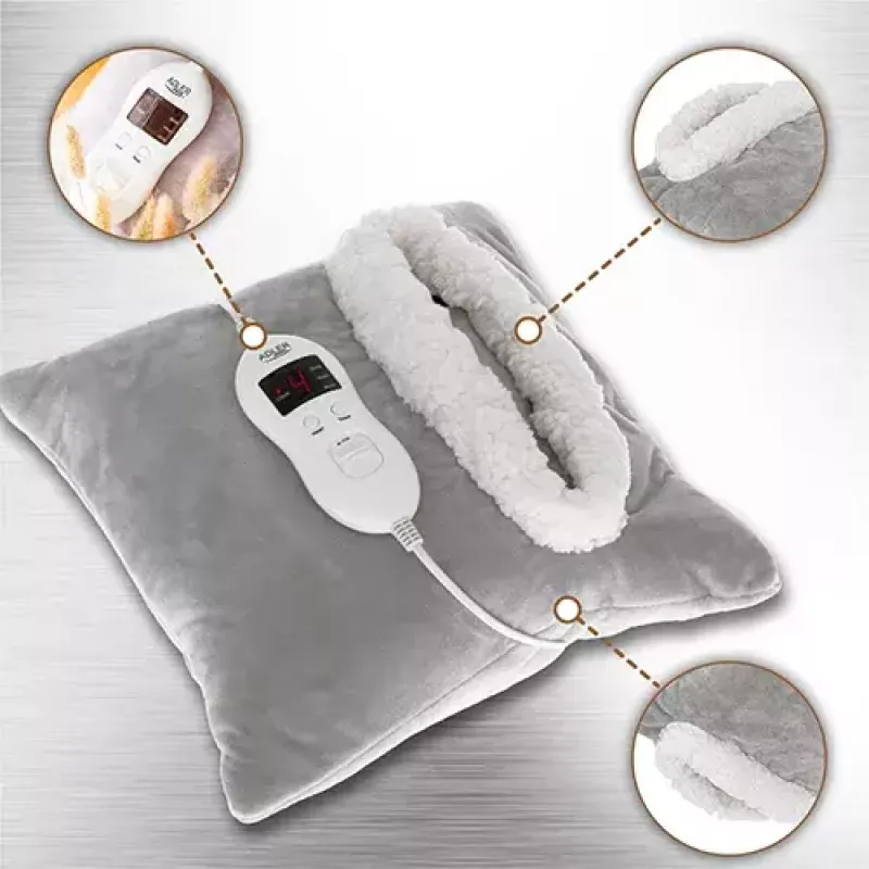 Electric blanket Adler AD 7412 — 1-person fleece throw, 80 W, 8 heating levels, washable, timer, grey