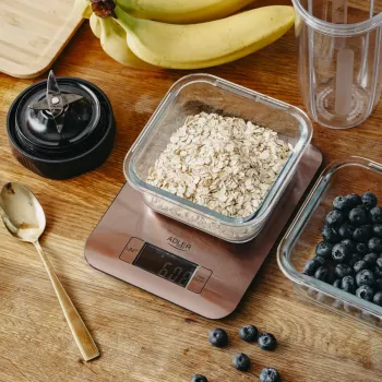 Electronic kitchen scale Adler AD 3183 — 5 kg capacity, 1 g accuracy, stainless steel weighing surface, copper colour