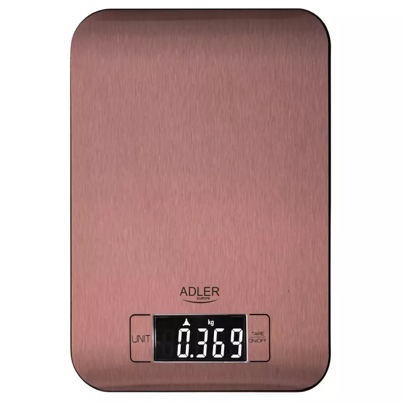 Electronic kitchen scale Adler AD 3183 — 5 kg capacity, 1 g accuracy, stainless steel weighing surface, copper colour