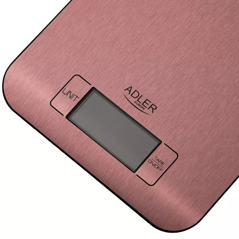 Electronic kitchen scale Adler AD 3183 — 5 kg capacity, 1 g accuracy, stainless steel weighing surface, copper colour