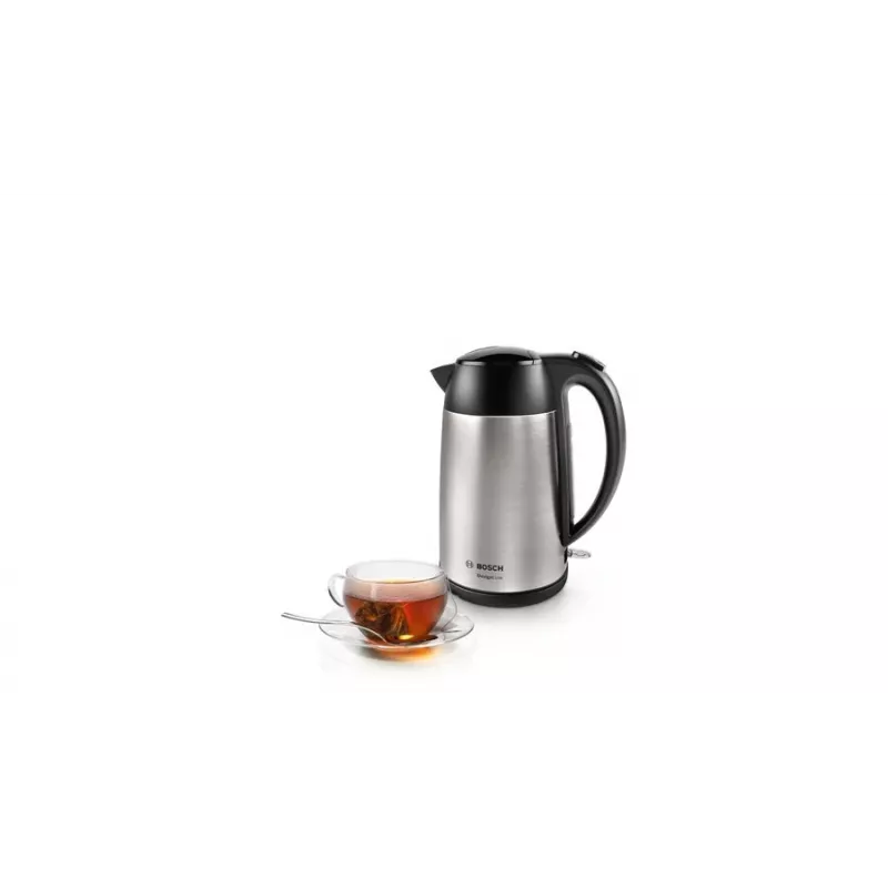 Bosch TWK3P420 electric kettle 1.7 L 2400 W Black, Stainless steel