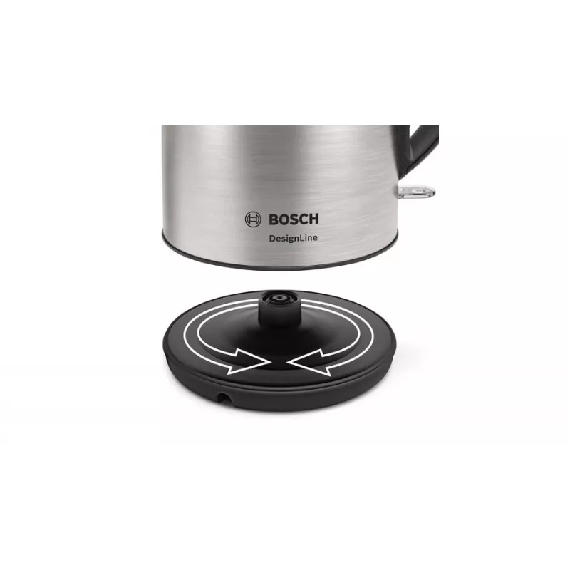 Bosch TWK3P420 electric kettle 1.7 L 2400 W Black, Stainless steel