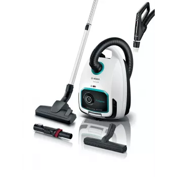 Bosch Serie 6 BGL6HYG1 ProHygienic Cylinder Vacuum Cleaner, Dry, 600 W, Dust Bag, 4 L, White
