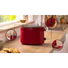 Toaster Bosch TAT2M124 — 2-slice 950 W, red, bread centering, defrost, lift