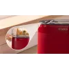 Toaster Bosch TAT2M124 — 2-slice 950 W, red, bread centering, defrost, lift