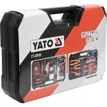 Mechanics Tool Set Yato YT-39009 — 68-piece kit, 1/4 inch drive, black case