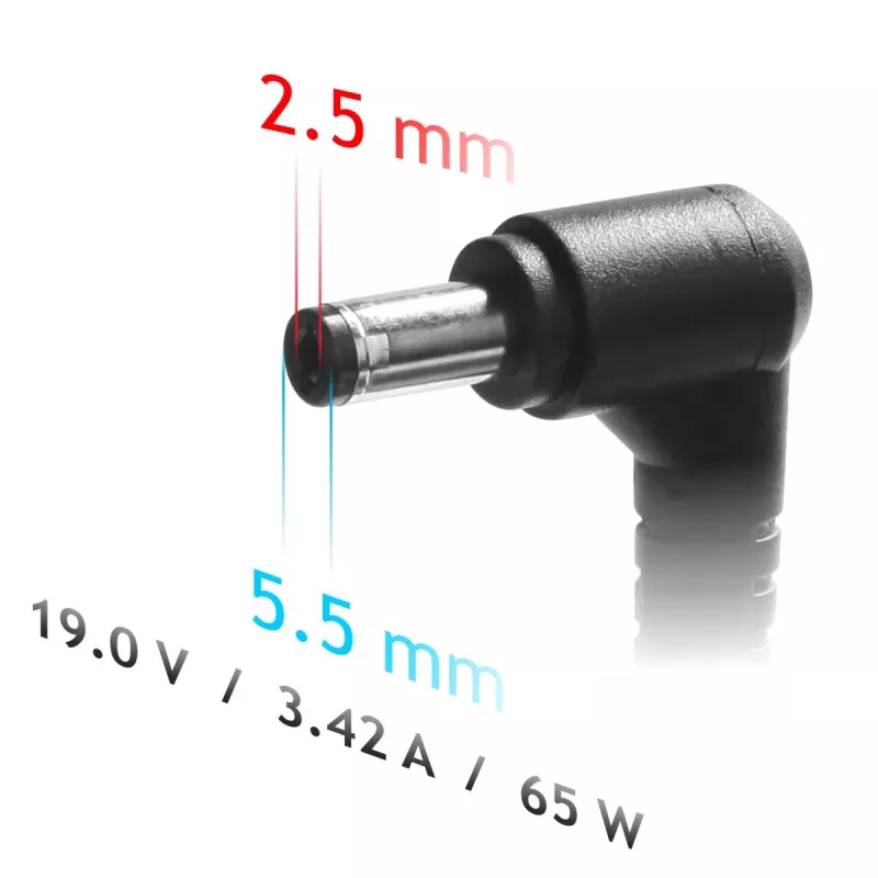 AKYGA Notebook Power Adaptor - 19v/3.42a, 65w Power And 5.5 X 2.5 Mm Plug