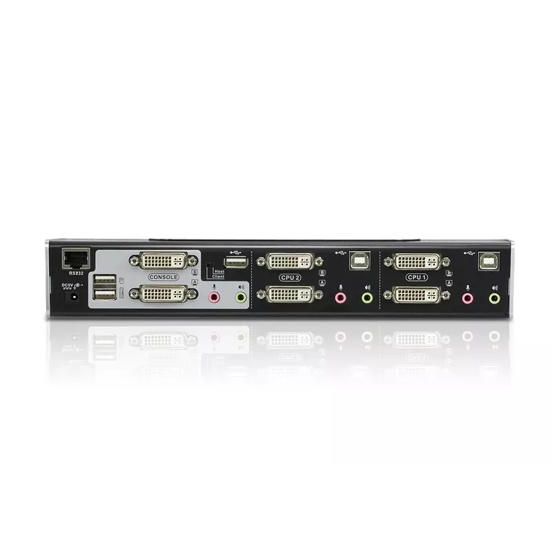 ATEN 2-Port USB DVI Dual-View KVM Switch with Audio & USB 2.0 Hub (KVM cables included)