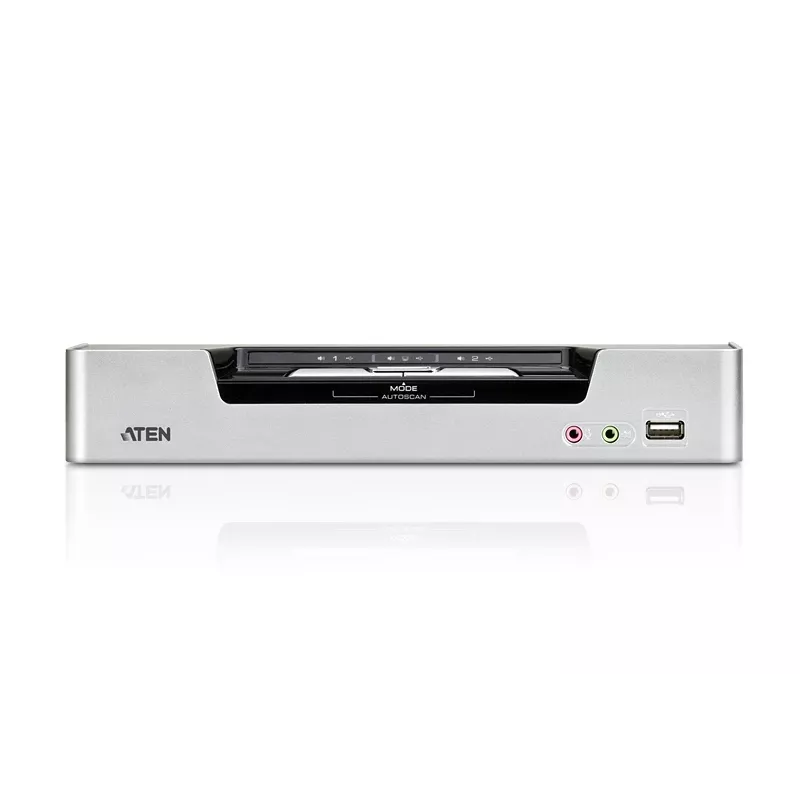ATEN 2-Port USB DVI Dual-View KVM Switch with Audio & USB 2.0 Hub (KVM cables included)