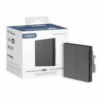 AQARA Smart Wall Switch H1 EU (With Neutral, Double Rocker) (WS-EUK04-G), Grey - Zigbee wallswitch with double relay