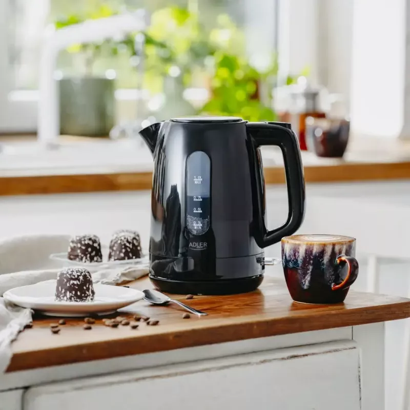 Electric kettle Adler AD 1380B — 1.7 L, up to 2200 W, black, 360° base